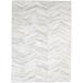 One of a Kind Hand-Woven Modern 5' x 8' Chevron Leather Tan Rug - 5' x 7'