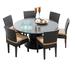 Napa 60 Inch Outdoor Patio Dining Table with 6 Armless Chairs
