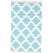 One of a Kind Flatweave Modern 3' x 5' Trellis Wool Blue Rug - 3' x 5'