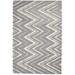 One of a Kind Hand-Tufted Modern 5' x 8' Chevron Wool Grey Rug - 5' x 8'