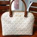 Michael Kors Bags | Michael Kors Large Cindy Dome Satchel | Color: Tan/White | Size: Os