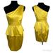 Jessica Simpson Dresses | Jessica Simpson Gold Yellow One Shoulder Dress 6 | Color: Gold/Yellow | Size: 6