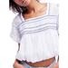 Free People Tops | Free People Wondering Skies Crop Top Blouse | Color: Blue/White | Size: Xs