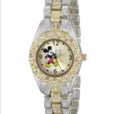 Disney Jewelry | Disney Mickey Mouse Two Tone Crystal Watch | Color: Gold/Silver | Size: Os