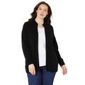 Plus Size Women's Cozy Chenille Zip Cardigan by Catherines in Black (Size 0XWP)