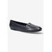 Wide Width Women's Thrill Pointed Toe Loafer by Easy Street in Navy (Size 8 W)