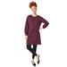 Plus Size Women's Blouson Sleeve Sweatshirt Tunic Dress by ellos in Midnight Berry (Size 26/28)