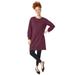 Plus Size Women's Blouson Sleeve Sweatshirt Tunic Dress by ellos in Midnight Berry (Size 22/24)