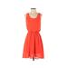 Lush Casual Dress - Mini Scoop Neck Sleeveless: Red Solid Dresses - Women's Size Small