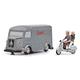 Schuco 450592900 Piccolo Citroen HY, Vespa Roller & Figuren, Modellauto, Limited Edition 500, Silber