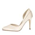 Rainbow Club Brautschuhe Joanne - Pumps Ivory Satin - High Heels Damen - Gr 37.5 EU 4.5 UK