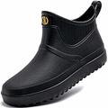 GURGER Wellies Mens Ankle Short Wellington Boots Rubber Rain Boots Waterproof Black Size 7.5