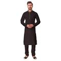 Kacery Men's Indian Cotton Fancy Kurta Pajama GR571 Black 38