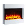 Endeavour Fires Haxby Wall Mounted Electric Fireplace 76cm/30” 1&2kW, 7 day Programmable Remote Control Fire with an Off White Surround