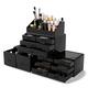 READAEER Makeup Cosmetic Organiser Storage Drawers Display Boxes Case with 12 Drawers, 4 Pieces, Freely Combined and Stacked.