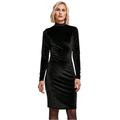 Urban Classics Damen TB4550-Ladies Velvet Turtle Neck Dress Kleid, Black, 4XL
