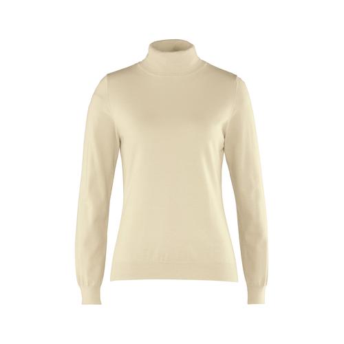 Avena Damen Rollkragenpullover Beige einfarbig