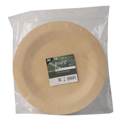 Papstar 10 Teller Bambus rund natur - Ø 28 cm mehrfarbig