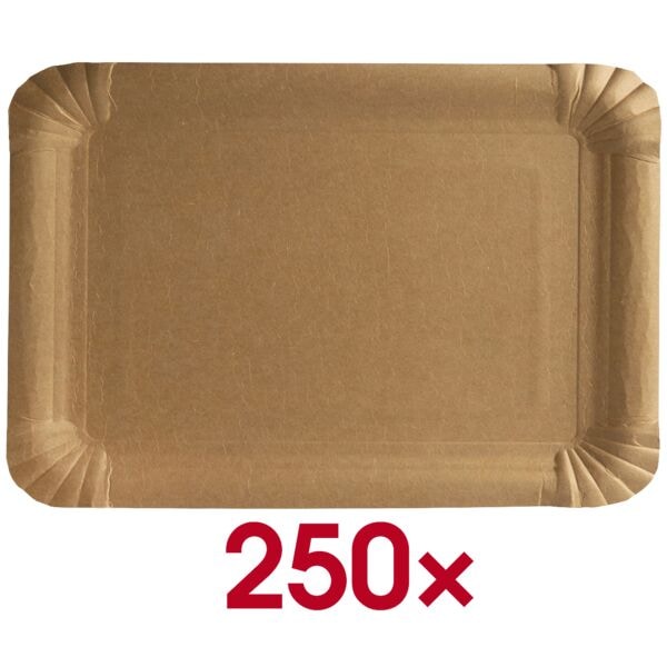 Papstar 250 Papp-Teller eckig braun - 16,5 x 23 cm braun Image