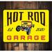 Lizton Sign Shop, Inc Hot Rod Garage Established Year Aluminum Sign Aluminum in Gray/Yellow | 10 H x 14 W x 0.04 D in | Wayfair 4452-A1014