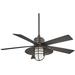 Minka Aire 54" RainMan 5 - Blade Outdoor LED Standard Ceiling Fan w/ Wall Control & Light Kit Included in Gray | Wayfair MF582LSI