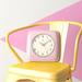 Hashtag Home Orrwell Retro Square Plastic Wall Clock 9.25 Inches Plastic in Pink/Black/Brown | 9.25 H x 9.5 W x 1.88 D in | Wayfair 13228RB-4103