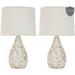 Rosecliff Heights Lanphear Mother of Pearl Inlay 21" Table Lamp Set Shell/Resin/Fabric in Brown/White | 20.5 H x 12 W x 12 D in | Wayfair