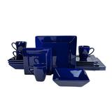 Ten Strawberry Street Nova Square 16 Piece Dinnerware Set, Service for 4 Ceramic/Earthenware/Stoneware in Blue | Wayfair NOVA-16SQ-CBLT