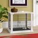 Archie & Oscar™ Aries Pet Crate Wood in Brown/White | 30.08 H x 43.31 W x 28.58 D in | Wayfair F3B2B70EAB944E44BC0B4E3C51F73A97
