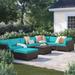 Hokku Designs Anishia 9 Piece Sectional Seating Group w/ Cushions Synthetic Wicker/All - Weather Wicker/Wicker/Rattan | Outdoor Furniture | Wayfair