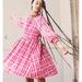 Madewell Dresses | Madewell Plaid Shirred Babydoll Mini Dress Size S | Color: Pink/White | Size: S