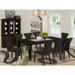 East West Furniture 9 Piece Dining Table Set-a Rectangle Dining Table and 8 Linen Fabric Chairs, (Finish Options)