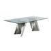 Best Quality Furniture Modern 94" Glass Dining Table w/ Spiral Base