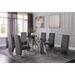 Best Quality Furniture Modern 7pc Dining Set with Pleated Chairs