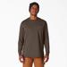 Dickies Men's Heavyweight Heathered Long Sleeve Pocket T-Shirt - Chocolate Heather Size L (WL450H)