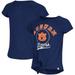 Girls Youth Colosseum Navy Auburn Tigers Salt Tie-Front Raglan T-Shirt