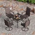 Lark Manor™ Alyah Square 4 - Person 37" Long Outdoor Dining Set Metal in Black | 37 W x 37 D in | Wayfair 7D6FA2C526F946A0BD8B0FC9B57587BE