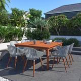 Lark Manor™ Anautica Square 8 - Person 59" Long Outdoor Dining Set Wood in Brown/White | 59 W x 59 D in | Wayfair 3A37B782117A40AB9D213FE64628368D