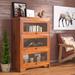 Foundry Select Rafeef 29.13" W Solid Wood Barrister Bookcase Wood in Brown | 73.75 H x 32.5 W x 13.25 D in | Wayfair