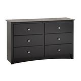 Red Barrel Studio® Compact 6 Drawer 48" W Double Dresser Wood in Black | 29 H x 48 W x 16 D in | Wayfair 5A0A8865002540178AD6FA7DED56E843