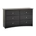 Red Barrel Studio® Compact 6 Drawer 48" W Double Dresser Wood in Black | 29 H x 48 W x 16 D in | Wayfair 5A0A8865002540178AD6FA7DED56E843