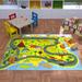 98 x 63 x 0.25 in Rug - Zoomie Kids Dinosaur Car Kids Playmat Rug Educational for Kids Road & Traffic Carpet Classroom Playroom Mat, | Wayfair