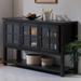 Tyndalls Park Turcotte 59" Wide Buffet Table Wood in Black/Brown Laurel Foundry Modern Farmhouse® | 35 H x 59 W x 15.7 D in | Wayfair