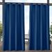 Red Barrel Studio® Breanna Solid Color Semi-Sheer Indoor/Outdoor Grommet Curtain Panels Polyester in Green/Blue/Brown | 120 H in | Wayfair