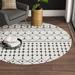 Black/White 63 x 0.63 in Area Rug - The Twillery Co.® Junious Geometric Black/Charcoal/White Area Rug | 63 W x 0.63 D in | Wayfair