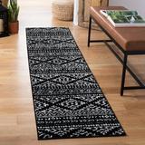 Black/White 24 x 0.39 in Indoor Area Rug - Foundry Select Cobos Geometric Black/Ivory Area Rug | 24 W x 0.39 D in | Wayfair