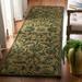 Green 27 x 0.625 in Area Rug - Charlton Home® Dunbar Floral Handmade Tufted Wool Olive/Area Rug Wool | 27 W x 0.625 D in | Wayfair