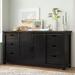 Hebden 70" Wide 6 Drawer Pine Wood Sideboard Wood in Black Laurel Foundry Modern Farmhouse® | 34 H x 70 W x 18 D in | Wayfair