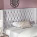 Willa Arlo™ Interiors Tickhill Upholstered Wingback Button Tufted Headboard Polyester in Gray | 60.75 H x 84.5 W x 8.5 D in | Wayfair