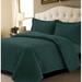 Red Barrel Studio® Valinda Reversible Quilt Set Microfiber in Green/Blue | Queen Quilt + 2 Standard Shams | Wayfair BRISQUILTQUTE